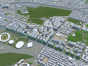 Changwon City South Korea 30km 3D-Modell
