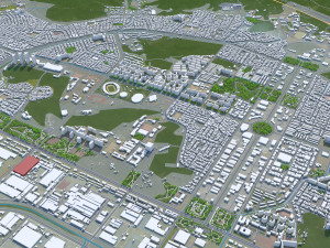 Changwon City South Korea 30km 3D-Modell