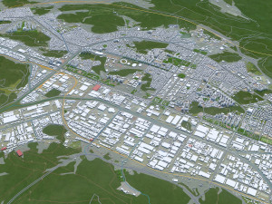 Changwon City South Korea 30km 3D-Modell