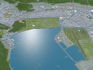 Changwon City South Korea 30km 3D-Modell