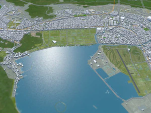 Changwon City South Korea 30km 3D Model