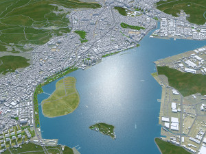 Changwon City South Korea 30km 3D-Modell