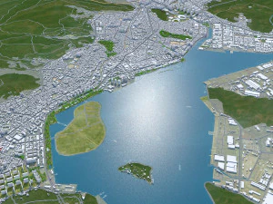 Changwon City South Korea 30km 3D Model