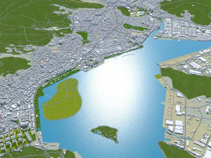 Changwon City South Korea 30km 3D Model