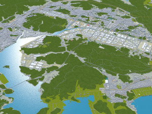 Changwon City South Korea 30km 3D-Modell