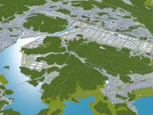 Changwon City South Korea 30km 3D Model