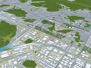 Changwon City South Korea 30km 3D Model