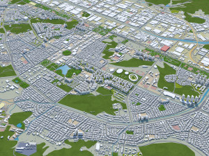 Changwon City South Korea 30km 3D-Modell