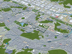 Changwon City South Korea 30km 3D Model