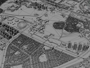 Changwon City South Korea 30km 3D-Modell