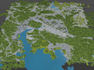 Changwon City South Korea 30km 3D-Modell