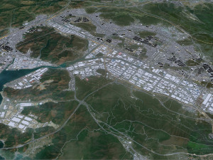 Changwon City South Korea 30km 3D-Modell