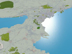 Chania city Greece 30km 3D Model