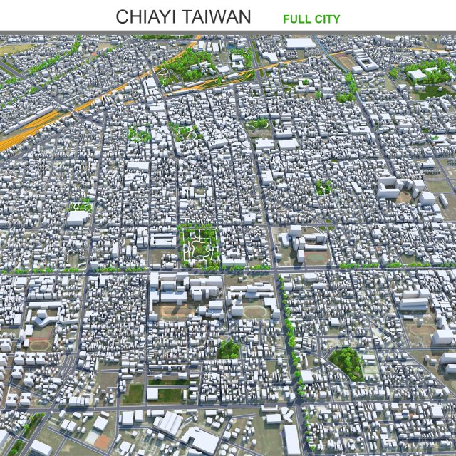 Chiayi city Taiwan 30km 3D Model .c4d .max .obj .3ds .fbx .stl .blend 