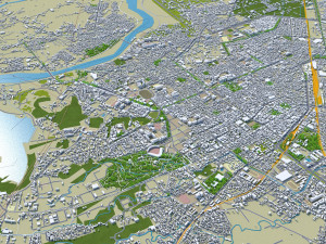 Chiayi city Taiwan 30km 3D Model