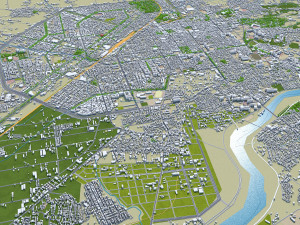 Chiayi city Taiwan 30km 3D Model