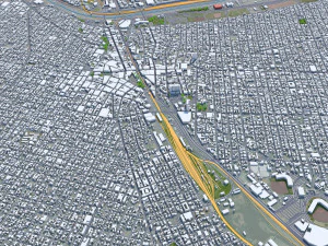 Ciudad Juarez city Mexico 30km 3D Model