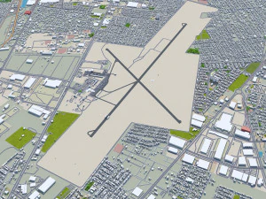 Ciudad Juarez city Mexico 30km 3D Model