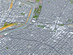 Ciudad Juarez city Mexico 30km 3D Model