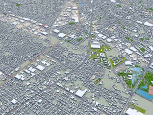Ciudad Juarez city Mexico 30km 3D Model