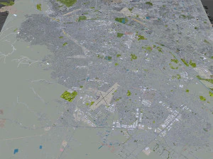 Ciudad Juarez city Mexico 30km 3D Model