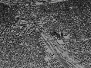 Ciudad Juarez city Mexico 30km 3D Model