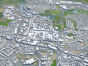 Colchester city United Kingdom 30km 3D Model