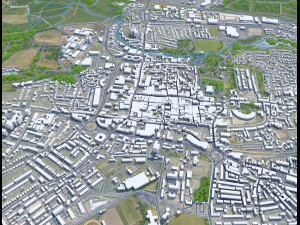 Colchester city United Kingdom 30km 3Dモデル