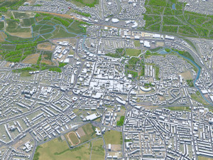 Colchester city United Kingdom 30km 3Dモデル