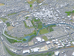 Colchester city United Kingdom 30km 3Dモデル