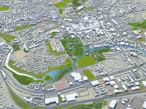 Colchester city United Kingdom 30km 3Dモデル