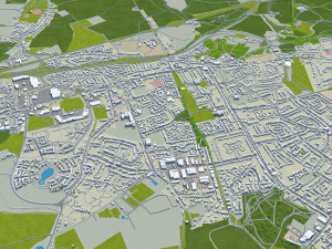 Colchester city United Kingdom 30km 3Dモデル