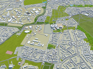 Colchester city United Kingdom 30km 3Dモデル
