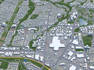 Coquitlam city Canada 20km 3D Model