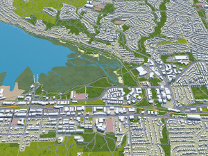 Coquitlam city Canada 20km 3D Model