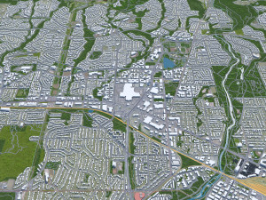 Coquitlam city Canada 20km 3D Model