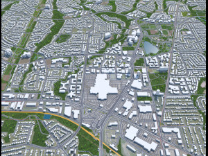 Coquitlam city Canada 20km 3D Model