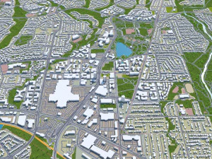 Coquitlam city Canada 20km 3D Model