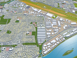 Coquitlam city Canada 20km 3D Model
