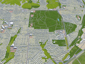 Coquitlam city Canada 20km 3D Model