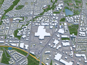 Coquitlam city Canada 20km 3D Model