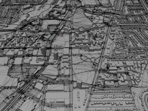 Coquitlam city Canada 20km 3D Model