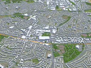 Crawley City United Kingdom 25km 3D Model