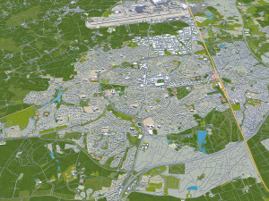 Crawley City United Kingdom 25km Modelo 3D