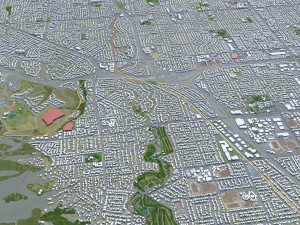 Cupertino city California USA 20km 3Dモデル