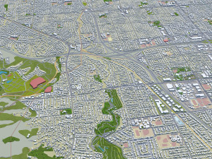 Cupertino city California USA 20km 3Dモデル