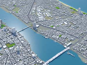 Da Nang city Vietnam 60km 3D Model