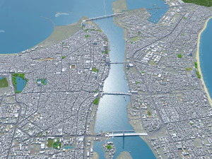 Da Nang city Vietnam 60km 3D Model