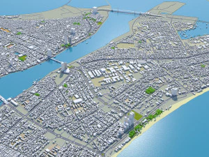 Da Nang city Vietnam 60km 3D Model