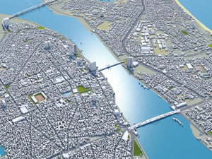 Da Nang city Vietnam 60km 3D Model